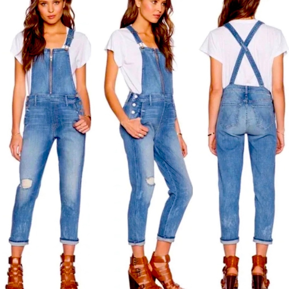 MOTHER Denim - The Dropout Overall, color Getting Rowdy, size 29